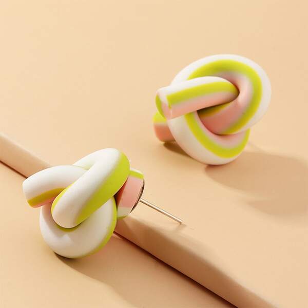 

Colorful Twist Stud Earrings, Multicolor
