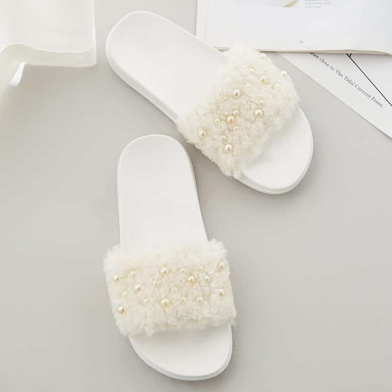 

Faux Pearl Decor Sliders, Beige