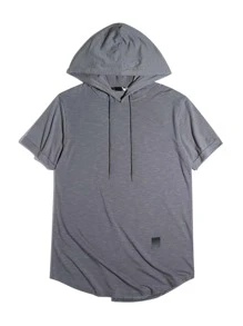 Manfinity Homme Men Solid Drawstring Hooded Tee