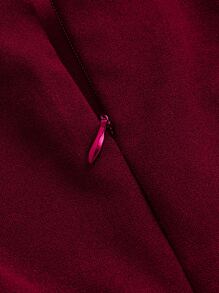 SHEIN MOD Top de tirantes de talla grande Volante rígido Liso Burdeos Elegante - Burdeos - Ver 5