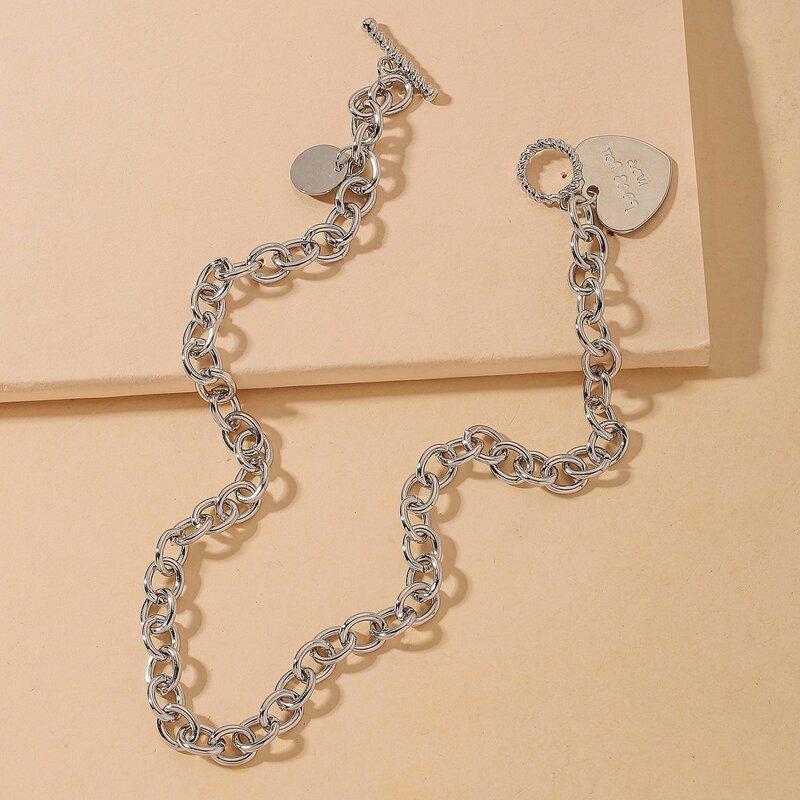 

Heart Chain Necklace, Silver