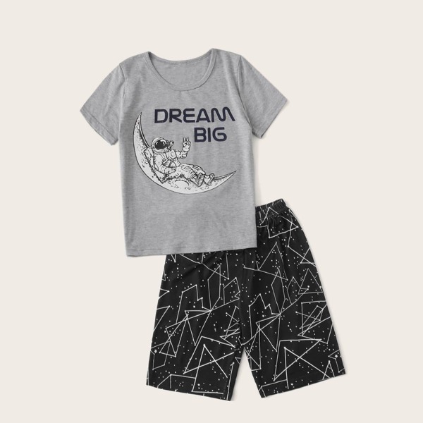 

Boys Astronaut & Slogan Graphic PJ Set, Multicolor