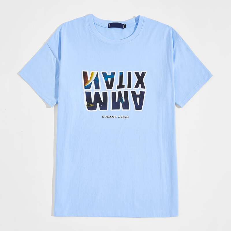 

Guys Letter Graphic Blue Tee