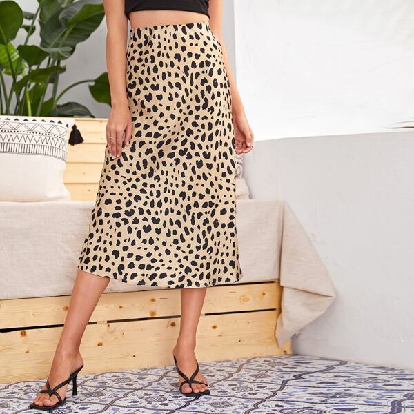 

Dalmatian Print Zip Detail Skirt, Multicolor