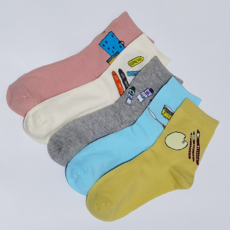 

5pairs Cartoon Graphic Socks, Multicolor