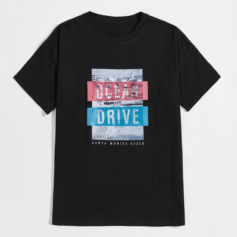 

Guys Letter Graphic Tee, Black