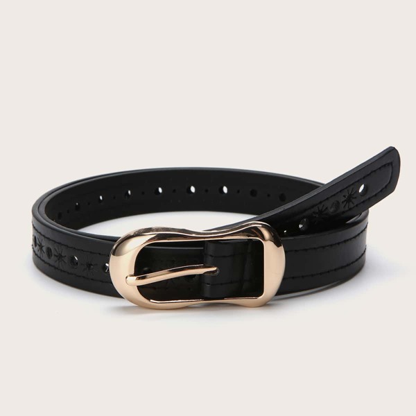 

Laser Cut Metal Buckle Belt, Black
