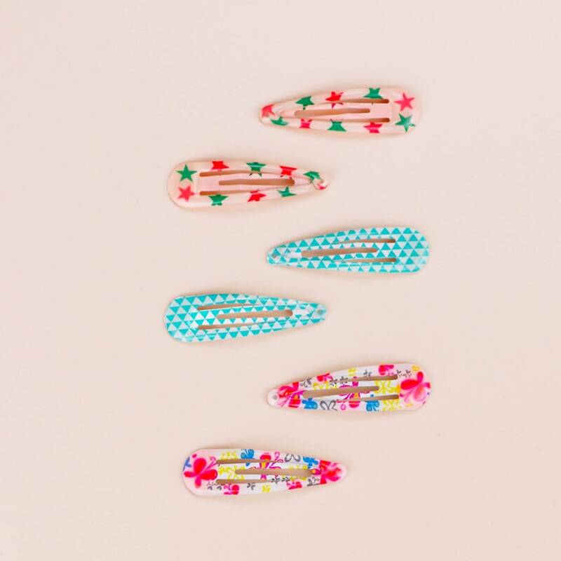 

6pcs Geometric Pattern Hair Clip, Multicolor