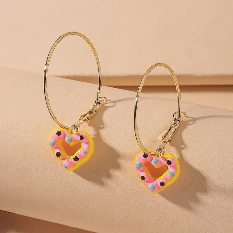 

Heart Cake Drop Earrings, Yellow