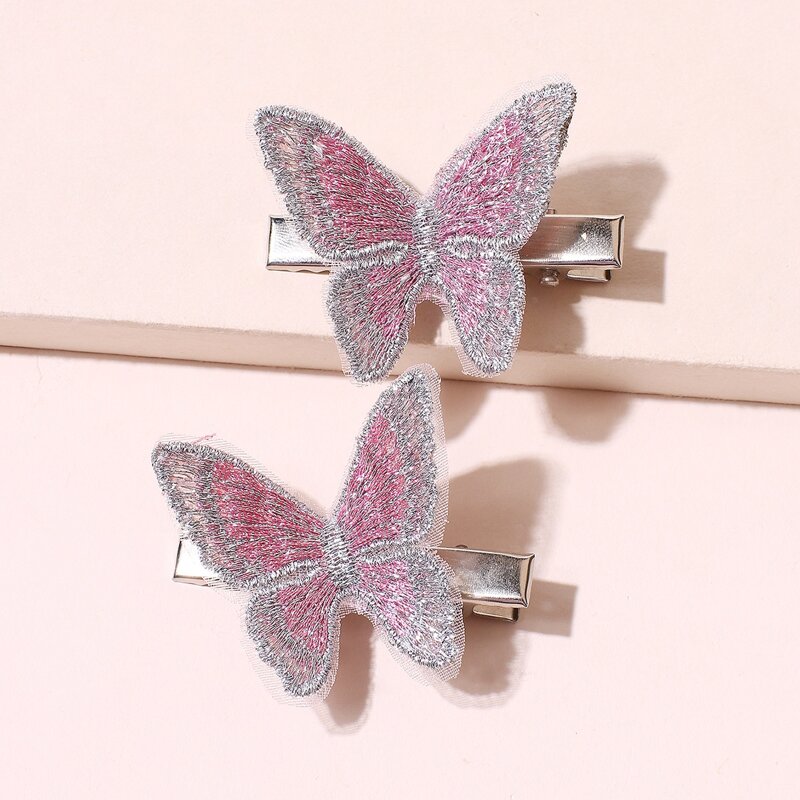 

2pcs Butterfly Decor Hair Clip, Pink