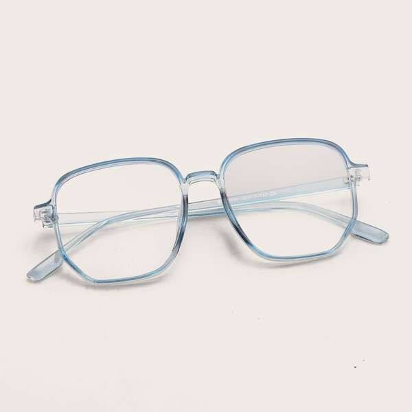 

Polygon Frame Glasses, Baby blue