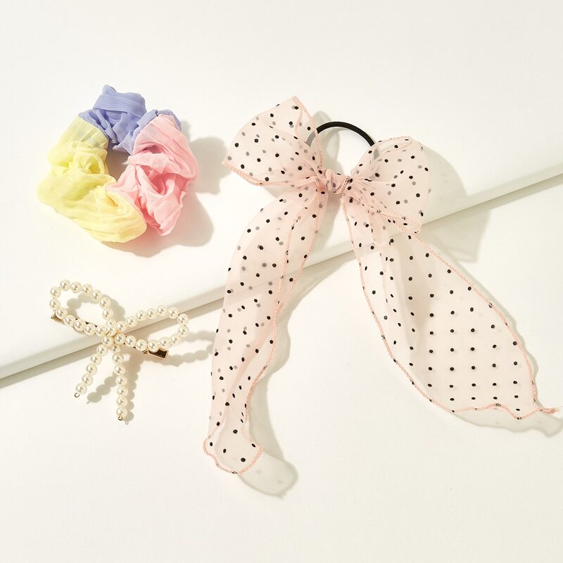 

3pcs Bow Design Hair Accessory, Multicolor