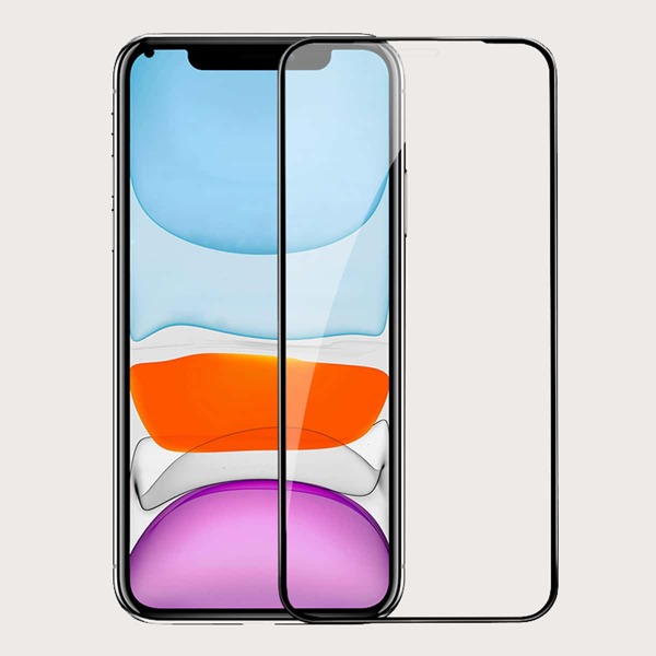

1pc iPhone Screen Tempered Glass Film, Black