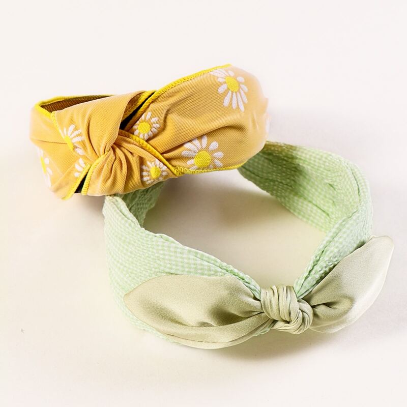 

2pcs Bow Knot Decor Hair Hoop, Multicolor