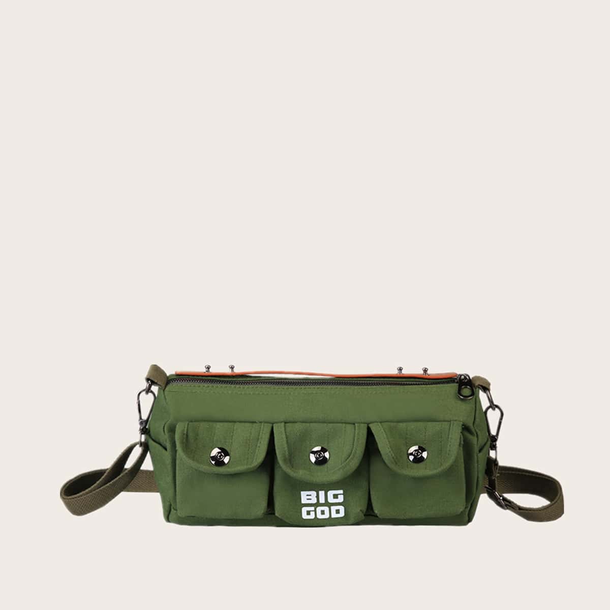 

Guys Triple Pocket Front Crossbody Bag, Green