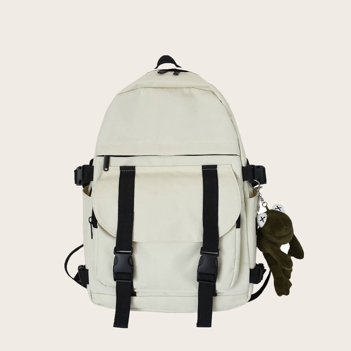

Guys Release Buckle Decor Backpack, Beige