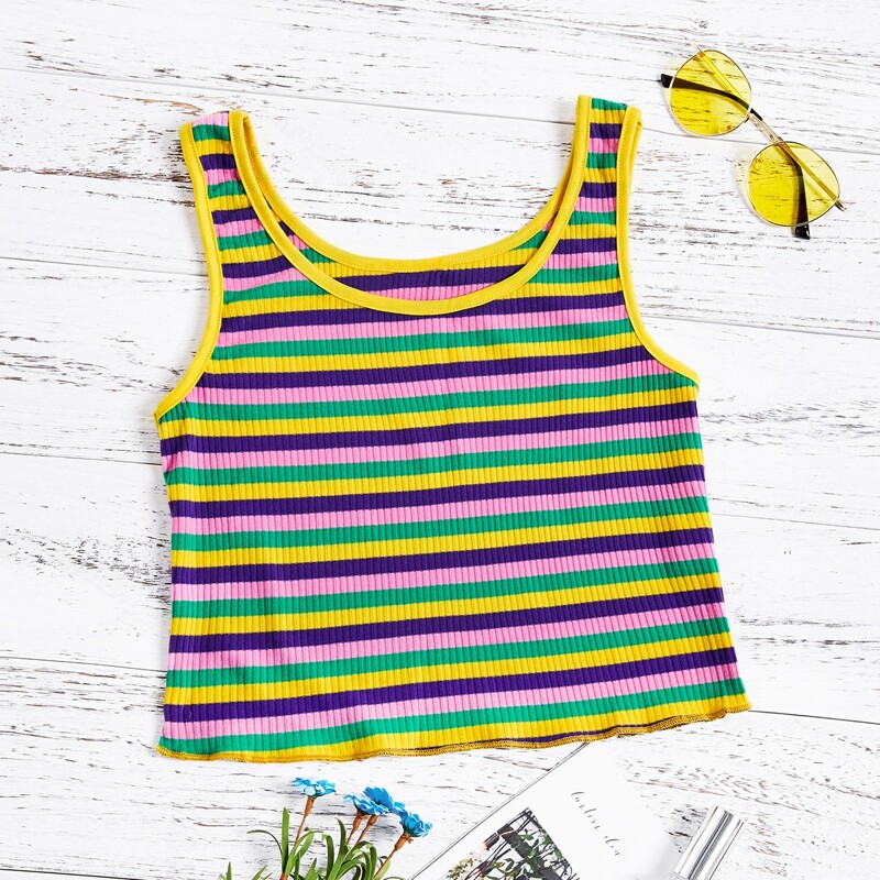 

Colorful Striped Tank, Multicolor