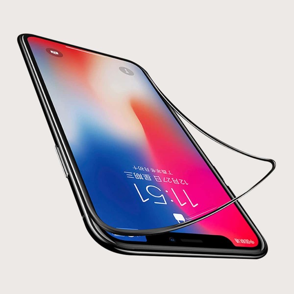 

1pc iPhone Screen Tempered Glass Film, Black