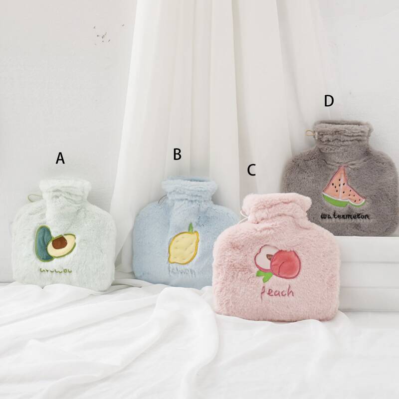 

1pc Fruit Pattern Plush Hot Water Bag, Multicolor