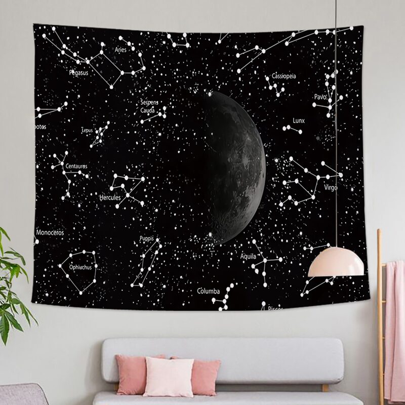 

Constellation Print Tapestry, Black