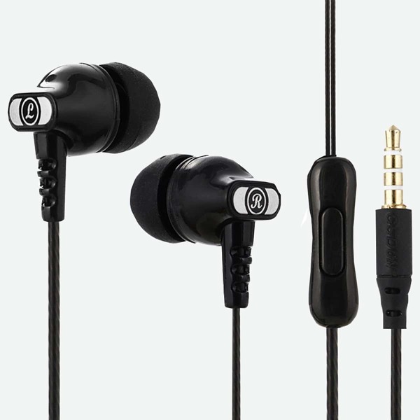 

1pc Solid In-ear Headphone, Black