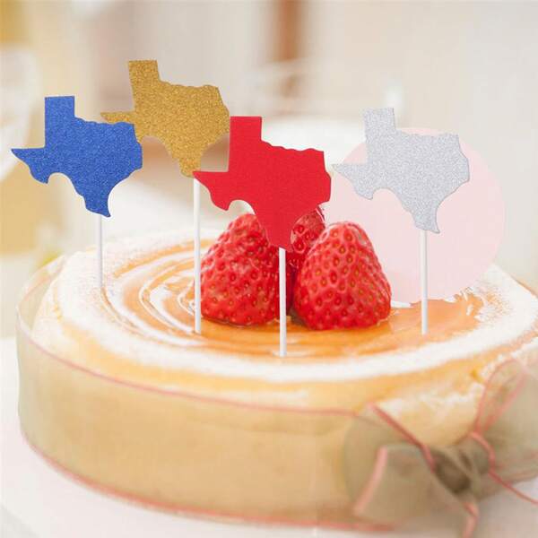 

8pcs Map Design Cake Topper, Multicolor