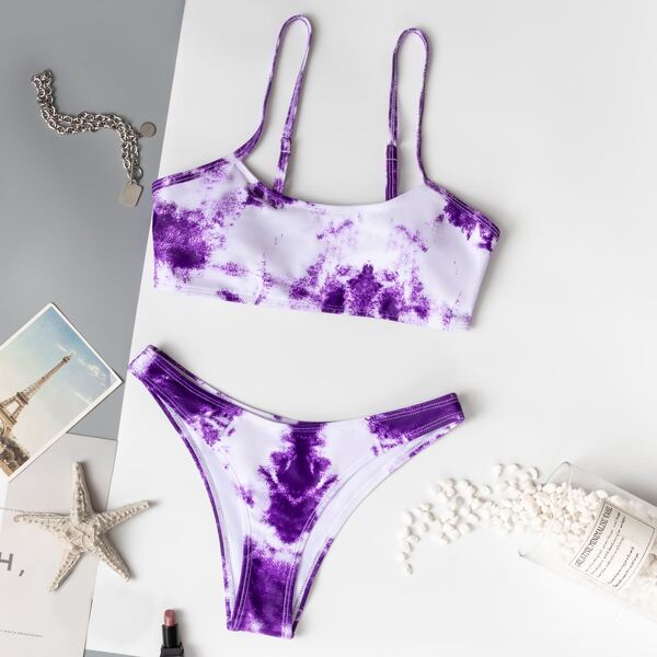 

Tie Dye Bikini Swimsuit, Violet purple