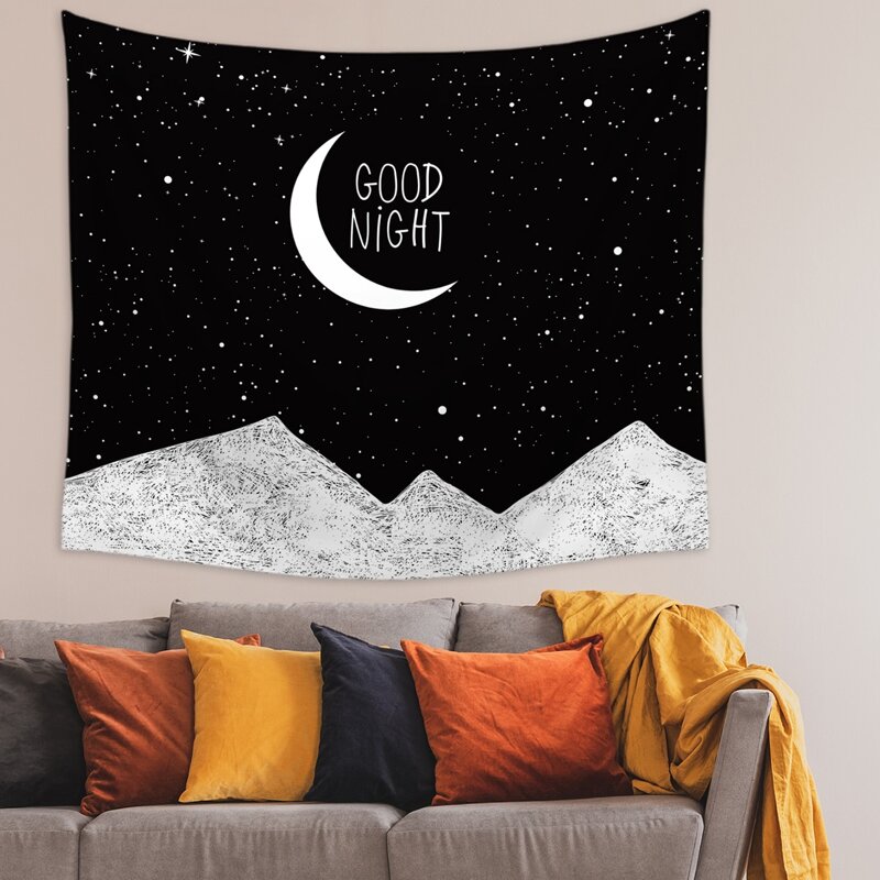 

Moon Print Tapestry, Black and white