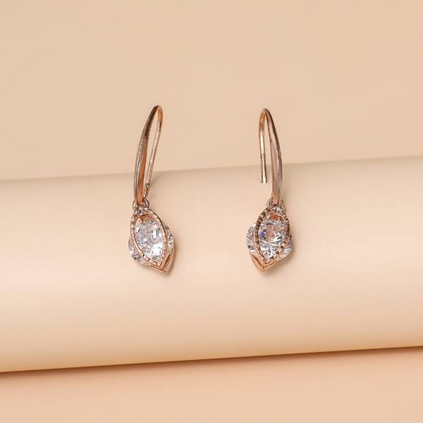 

Gemstone Decor Drop Earrings, Gold