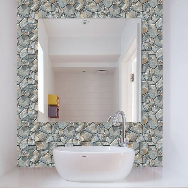 

4pcs Stone Pattern Wall Sticker, Multicolor