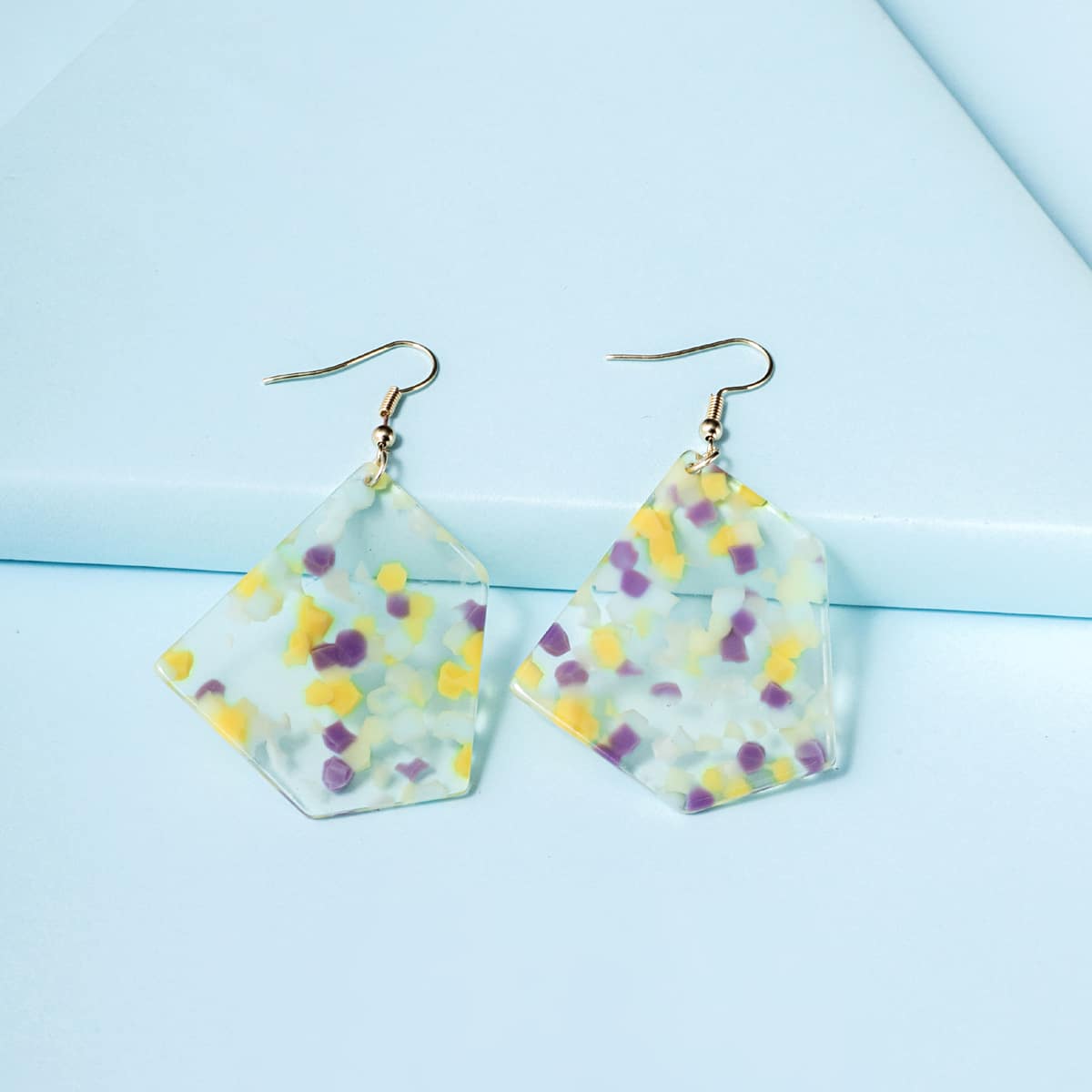 

Geometric Charm Drop Earrings, Multicolor