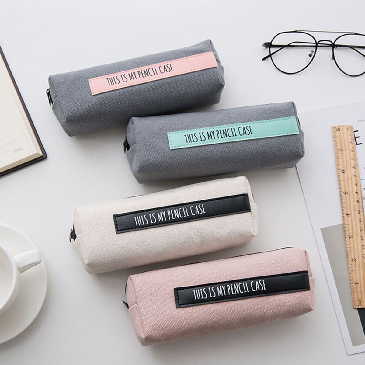 

1pc Slogan Graphic Random Pencil Bag, Multicolor