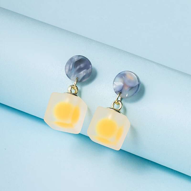 

Geometric Charm Drop Earrings, Yellow