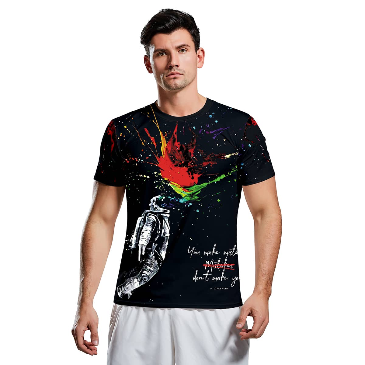 

Guys Astronaut & Splatter Print Tee, Black