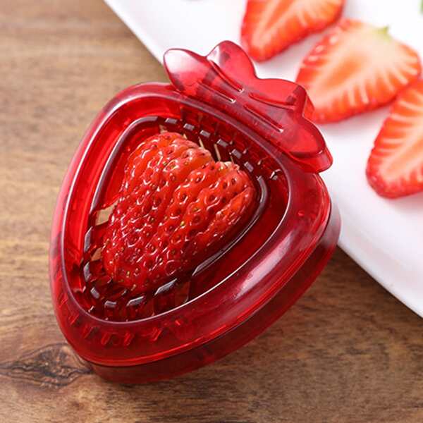 

1pc Plastic Strawberry Slicer, Multicolor