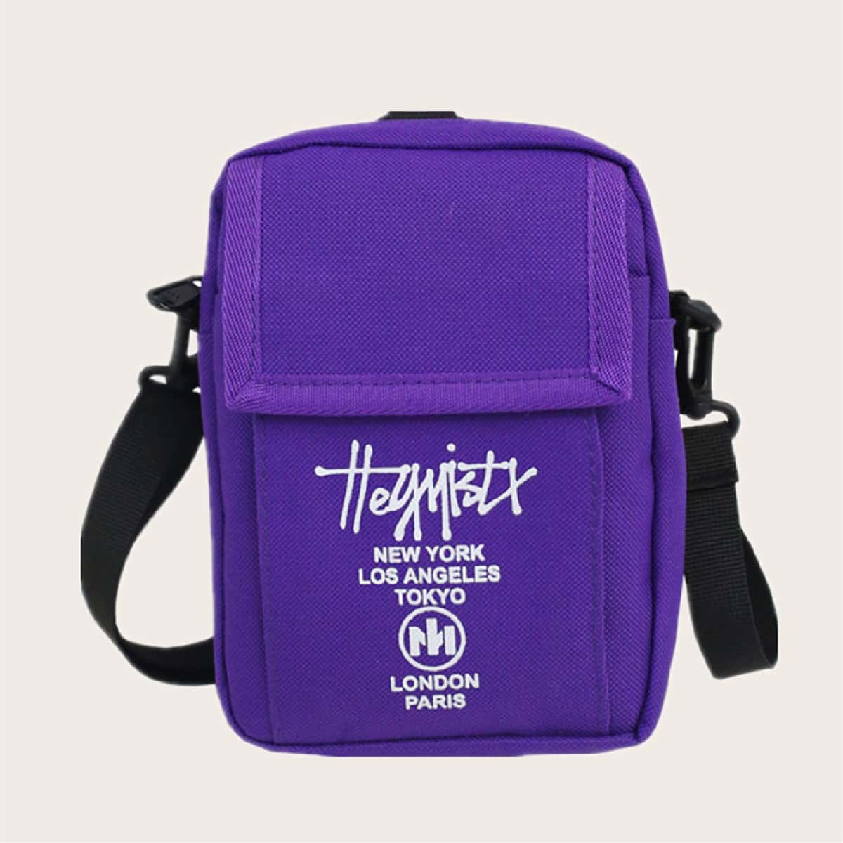 Guys Letter Graphic Crossbody Bag, Purple