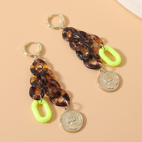 

Chain Charm Drop Earrings, Multicolor