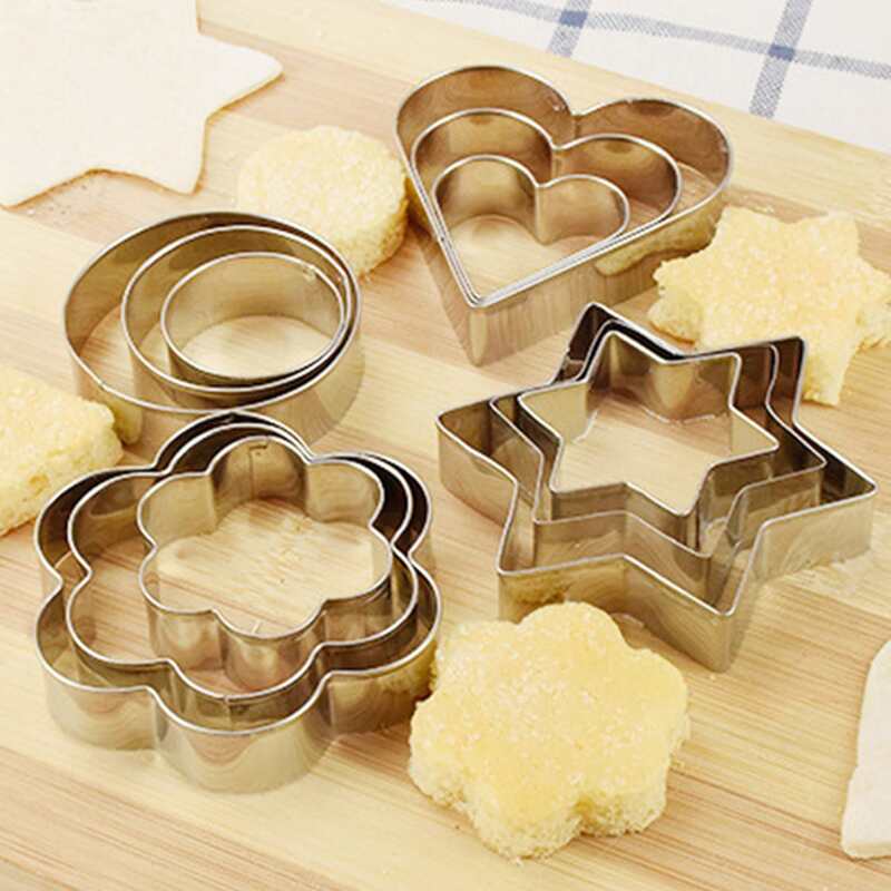 

12pcs Stainless Steel Cake Mold, Silver
