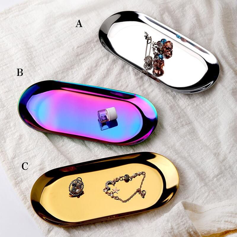 

1pc Metal Jewelry Storage Tray, Multicolor