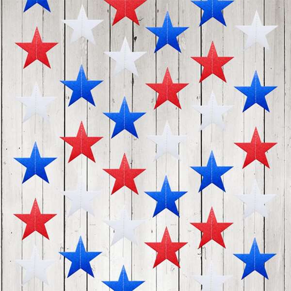 

1pc Star String Pull Flag, Multicolor