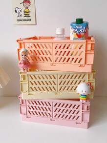 1 件塑料可堆叠折叠文具架简约可爱学生办公室桌面收纳文具整理器 - 彩色 - 查看 2