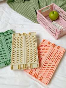 1 件塑料可堆叠折叠文具架简约可爱学生办公室桌面收纳文具整理器 - 彩色 - 查看 5