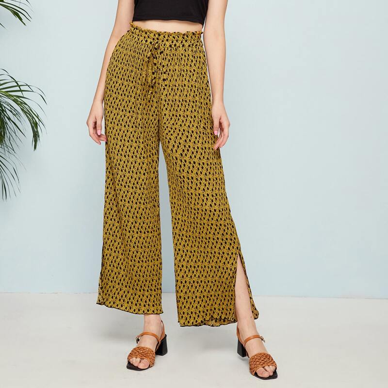 

Allover Print Wide Leg Pants, Multicolor