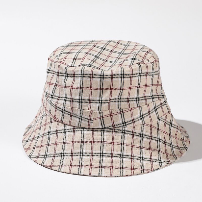 

Plaid Pattern Bucket Hat, Multicolor