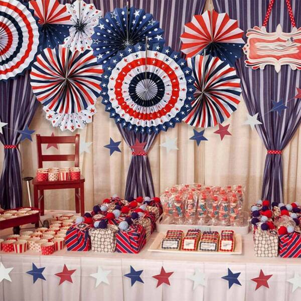 

6pcs Independence Day Decorative Paper Flower, Multicolor