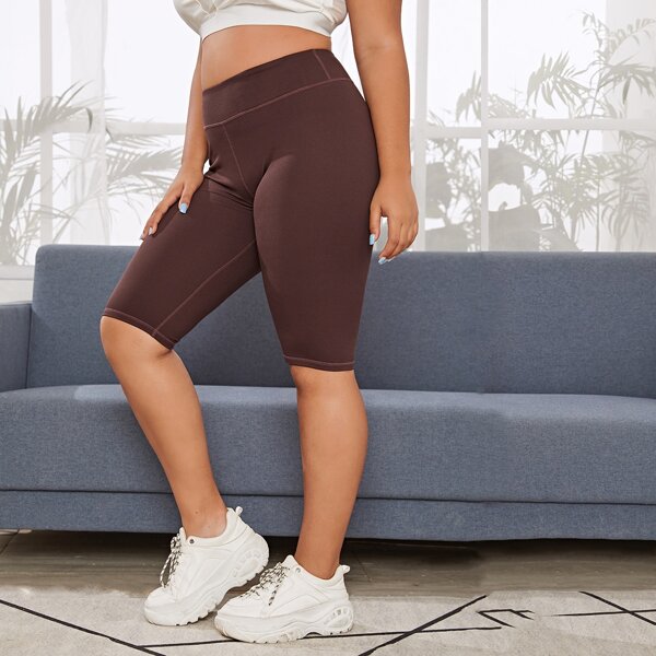 

Plus Wideband Waist Biker Shorts, Purple