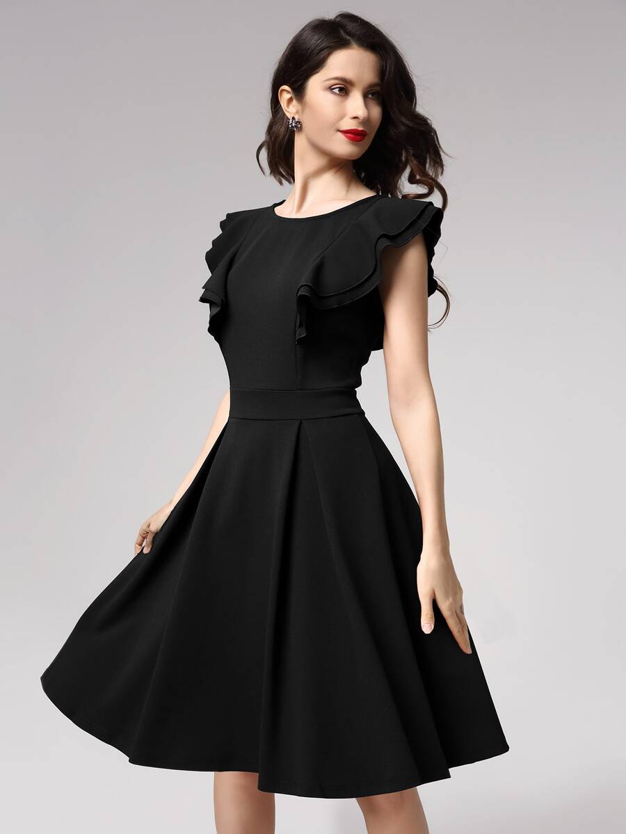 MIUSOL Layered Ruffle Trim Fit & Flare Dress