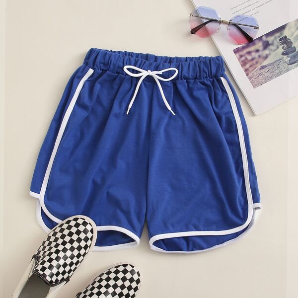 

Plus Contrast Binding Track Shorts, Royal blue