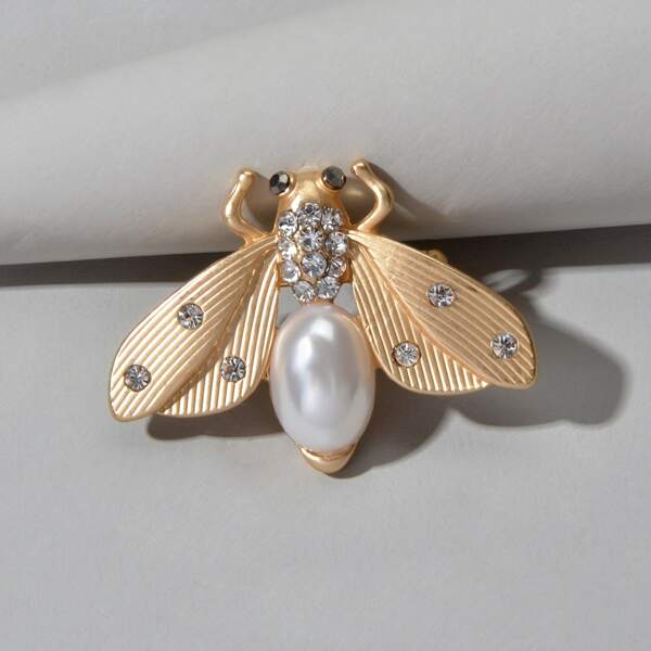 

Rhinestone Bee Brooch, Gold