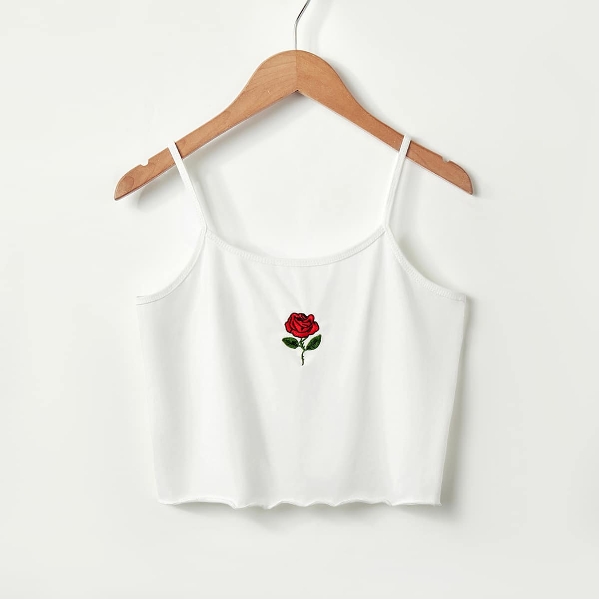 

Rose Floral White Crop Cami